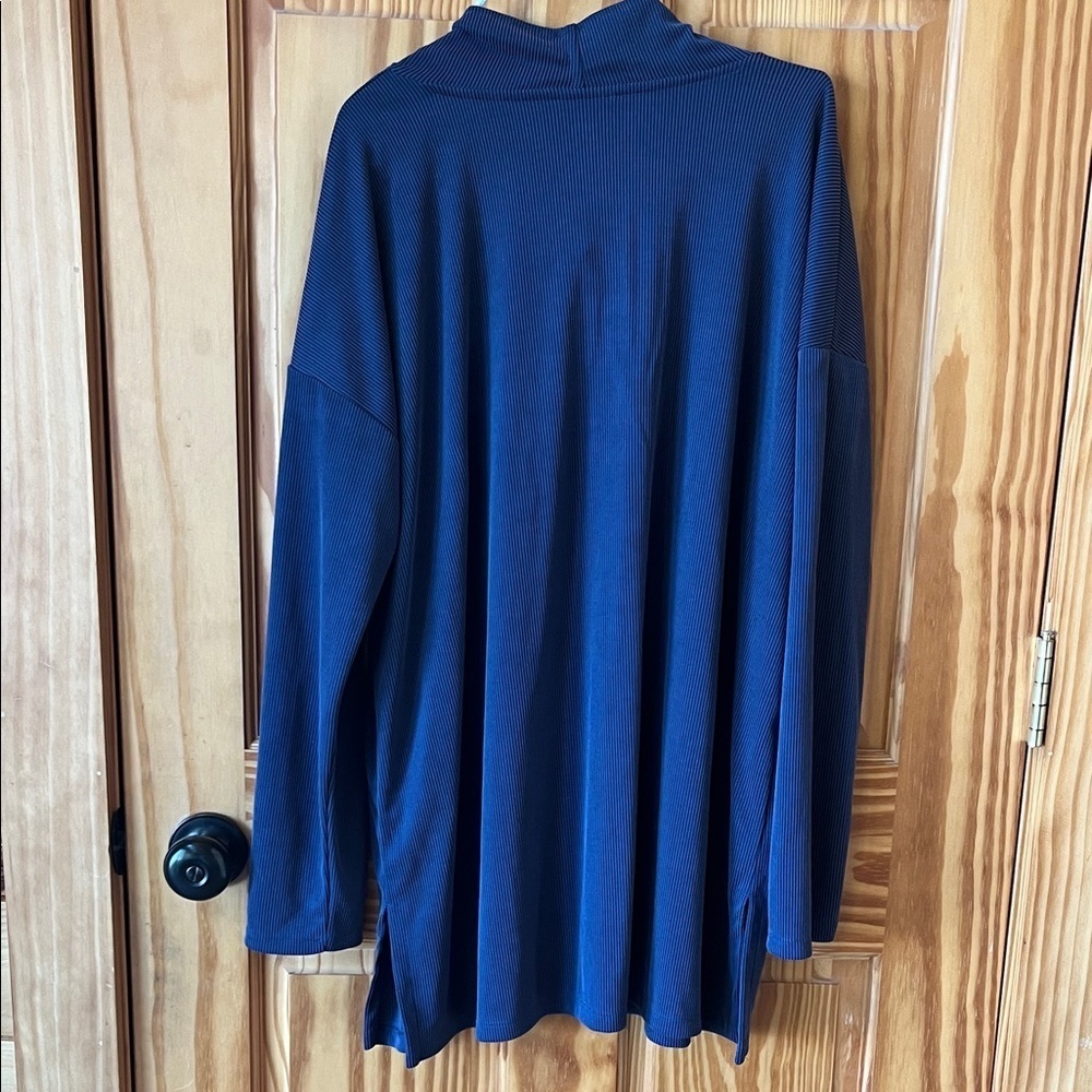 J Jill Blue Cowl Neck Long Sleeve Top - Size Large - Picture 6 of 8